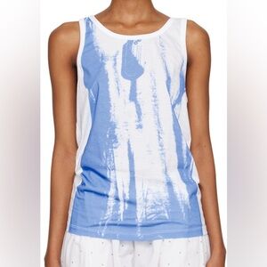 MM6 Maison Margiela Yasuhiro blue & white tank top